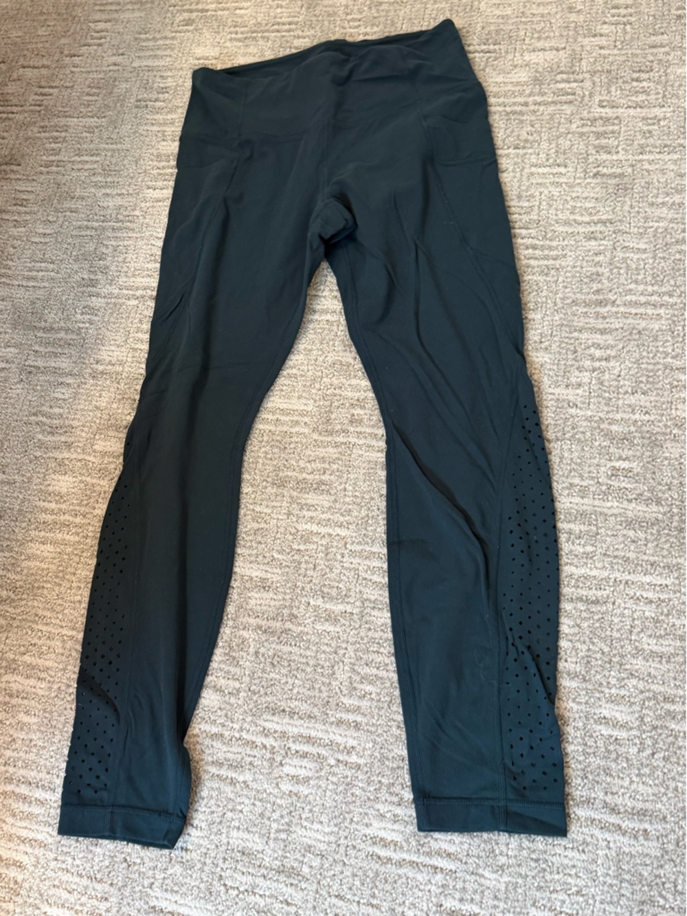 Athleta High-Waist Leggings with Perforated Lower Panels